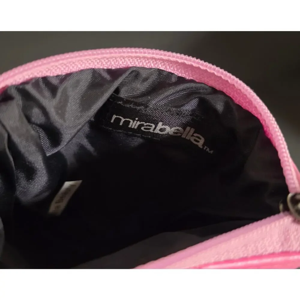 Mirabella Quilted Pink Metallic Makeup Pouch & Zipper Coin Purse Travel Case NEW
